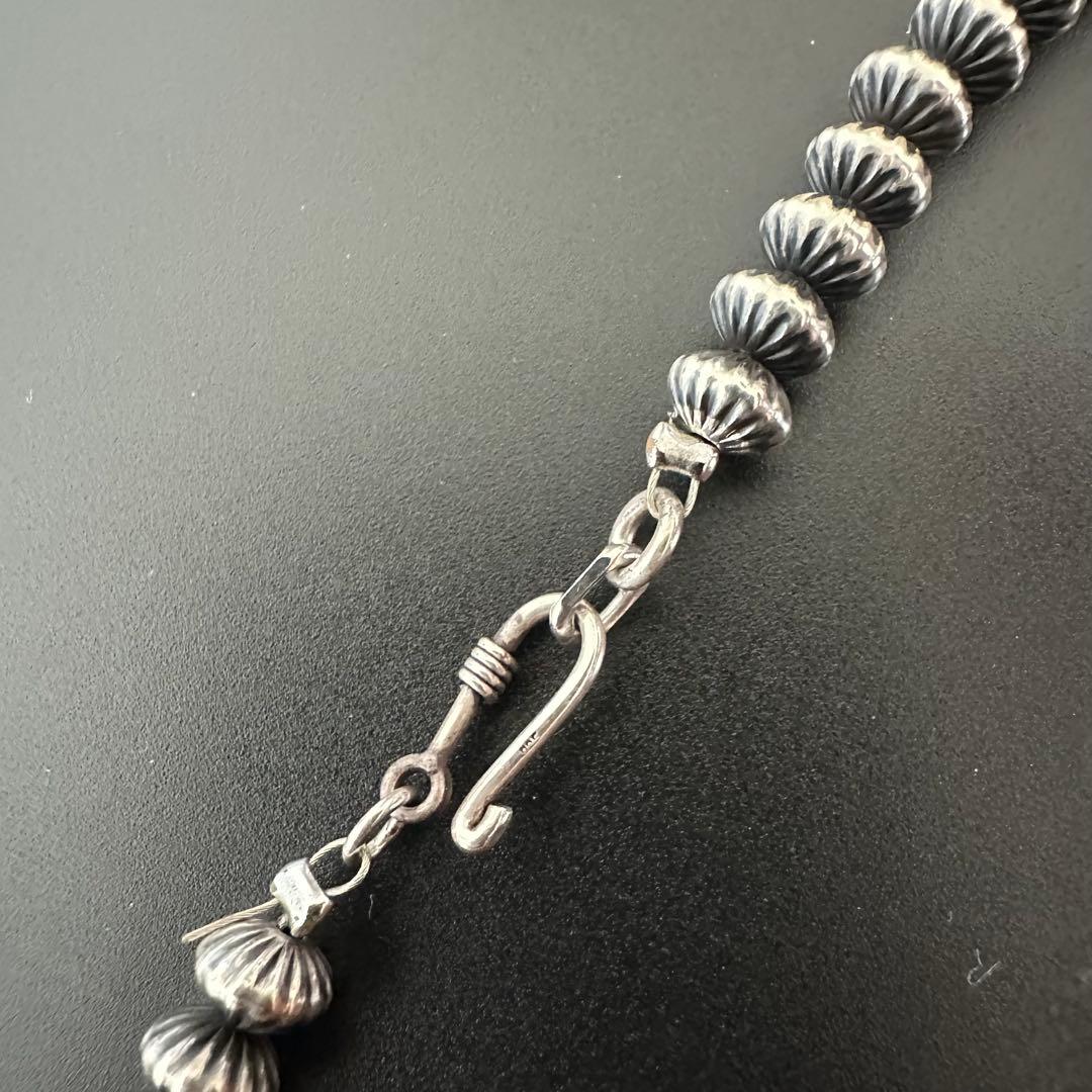 Navajo ナバホパール 燻し加工 そろばん型 ネックレス 47cm