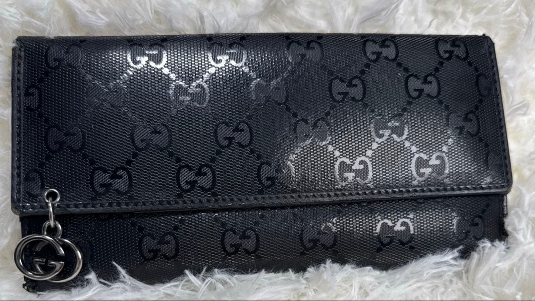 ◆GUCCI グッチ◆GGインプリメ 長財布 GGチャーム ブラック