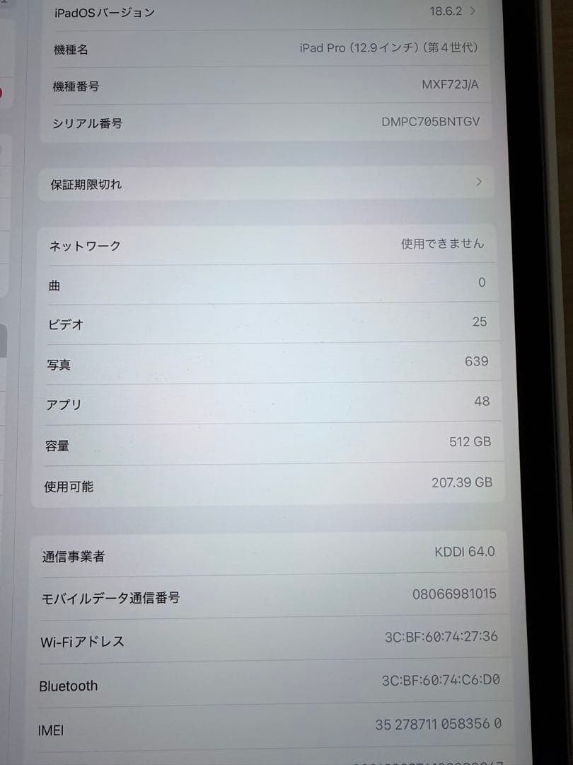 iPad Pro 12.9 512GB Wi-Fi + Cellular モデル