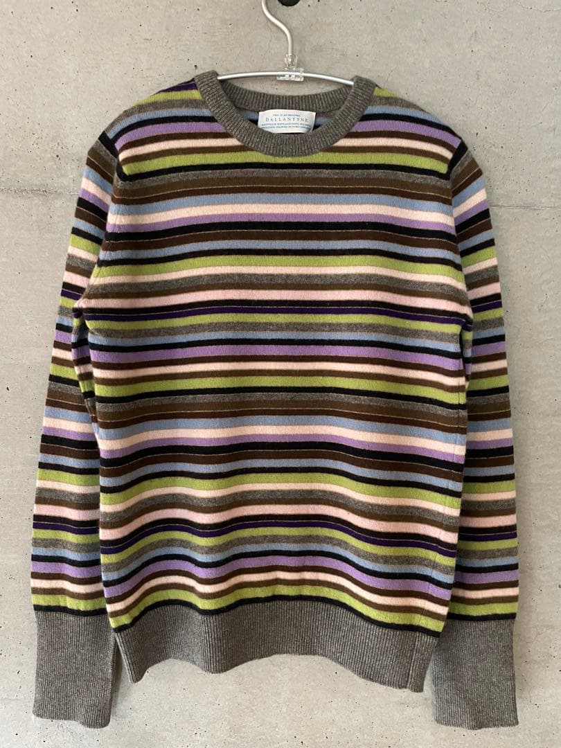 BALLANTYNE ストライプカシミヤ100%セーター 42