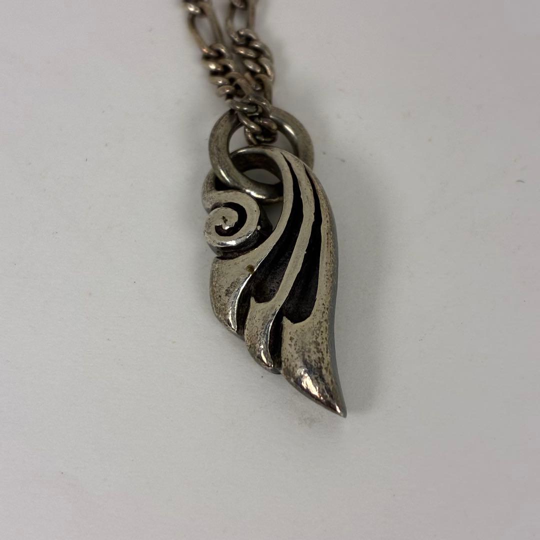 シルバーネックレス　ブルドッグ　フェザー　約52g　アクセサリー【中古】