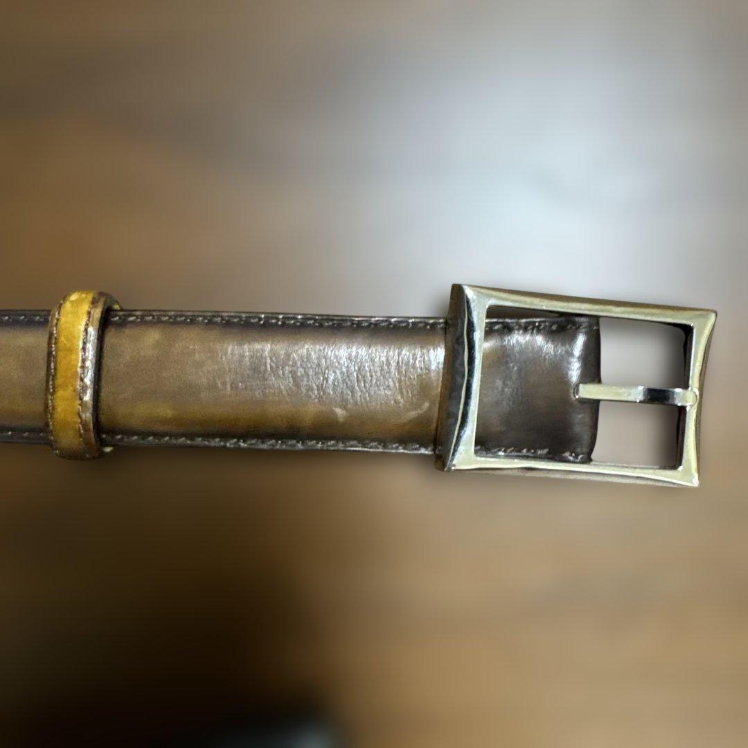 Berluti ダークブラウンレザーベルト