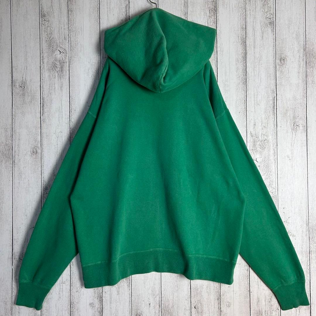 5174【希少XLサイズ】セントマイケル☆センターロゴ入りパーカー グリーン 緑