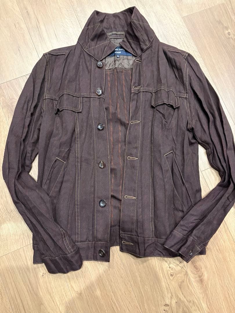 希少COMME des GARÇONS ダークブラウン トラッカージャケット M