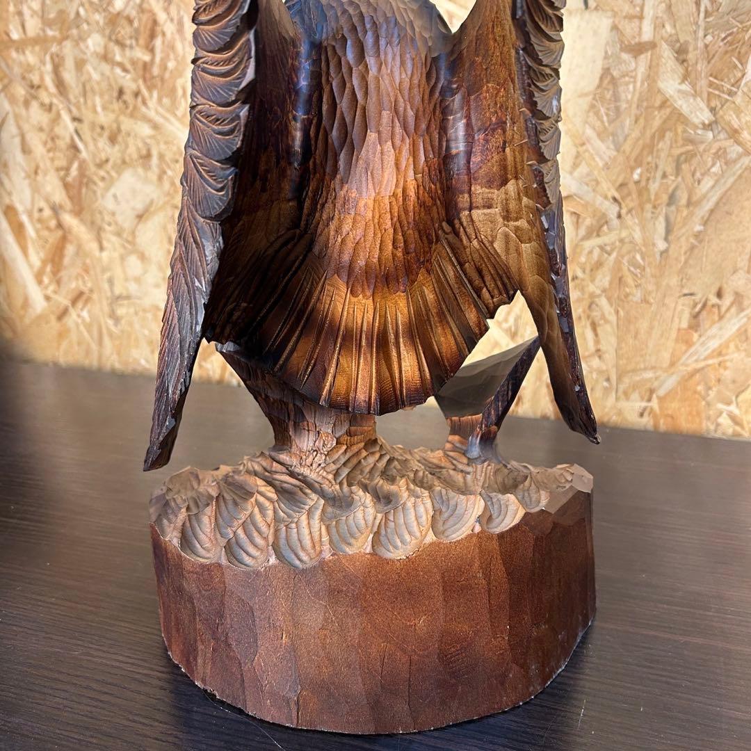 【匿名発送】木工品　國光 作　梟　フクロウ　置物　彫刻