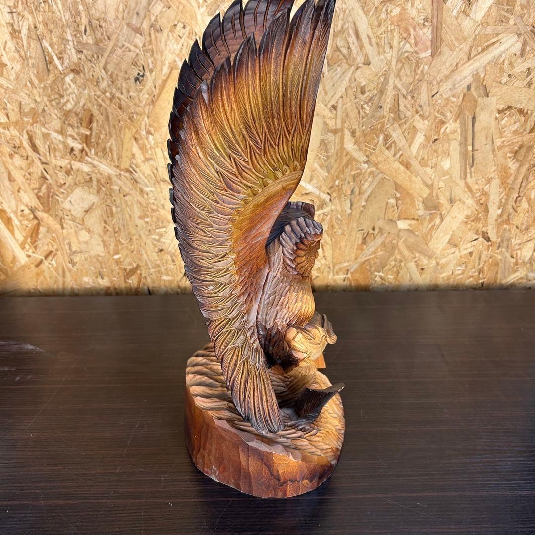 【匿名発送】木工品　國光 作　梟　フクロウ　置物　彫刻