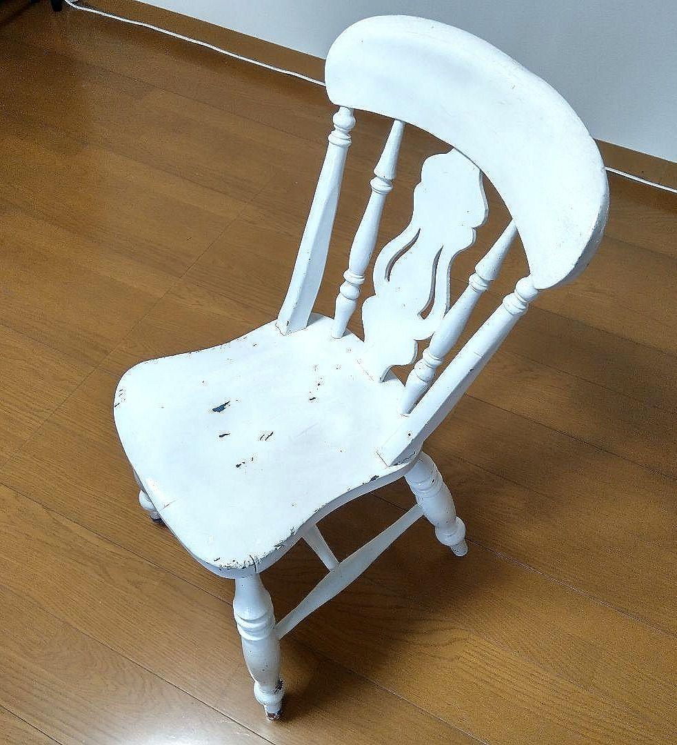 アンティーク ヴィンテージ ホワイトペイント ウインザー チェア