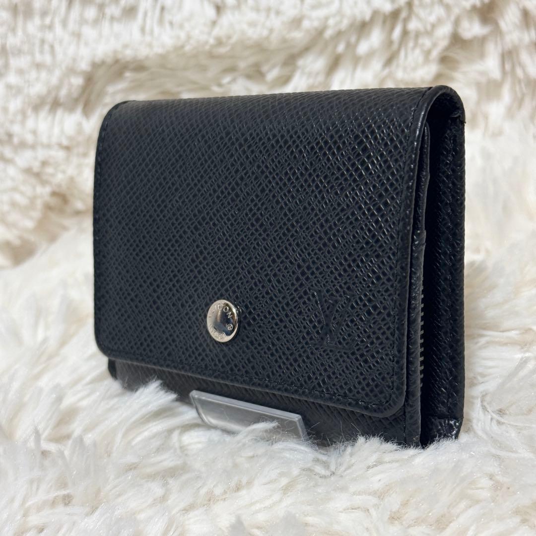 ルイヴィトン　タイガ　カードケース　ブラック　レザー