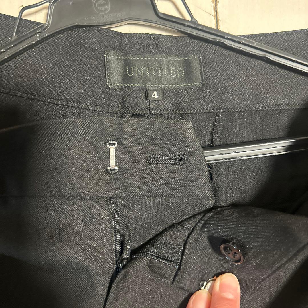 UNTITLED セットアップ パンツスーツ ブラック ストライプ 黒