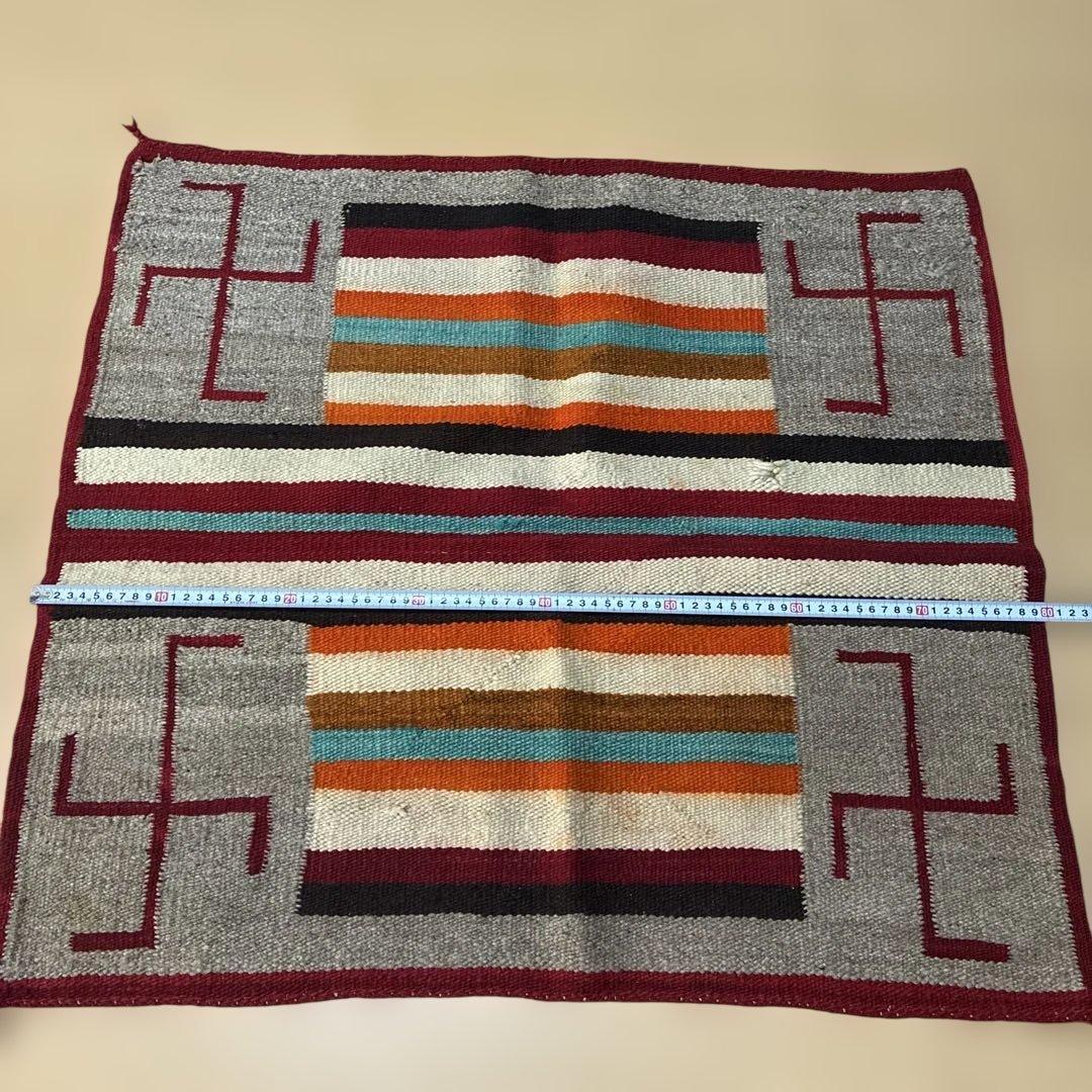 30s〜 Navajo ナバホ ビンテージ アンテーク ラグ 卍 スワスティカ