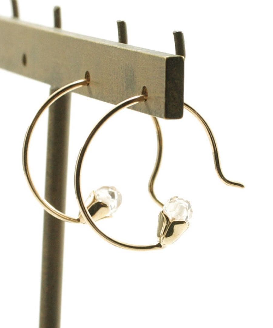 agete K10 つぼみフープピアス チャームアレンジ可能