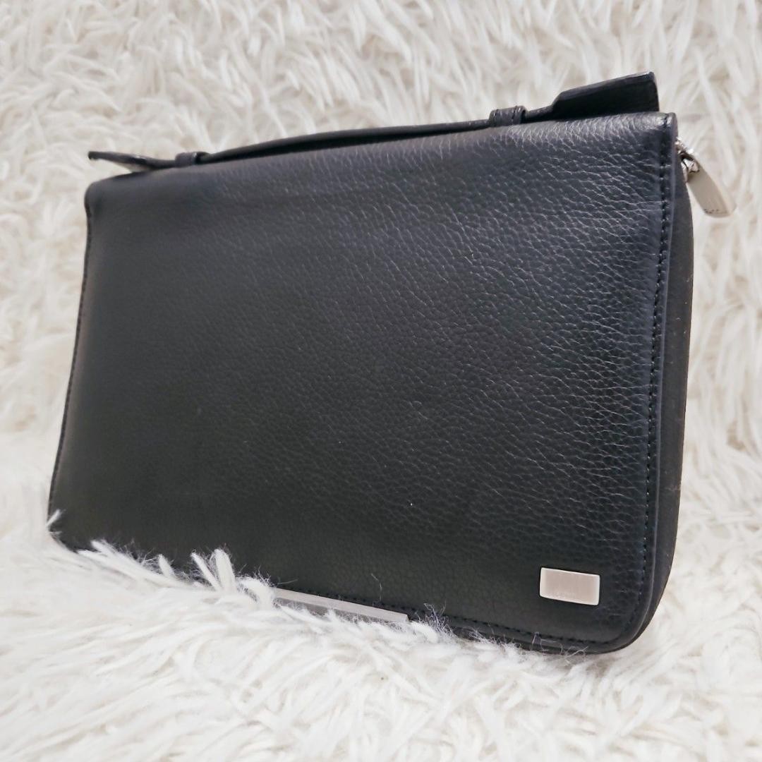 dunhill ダンヒル オーガナイザー ダ ブルジップ トラベルケース 黒