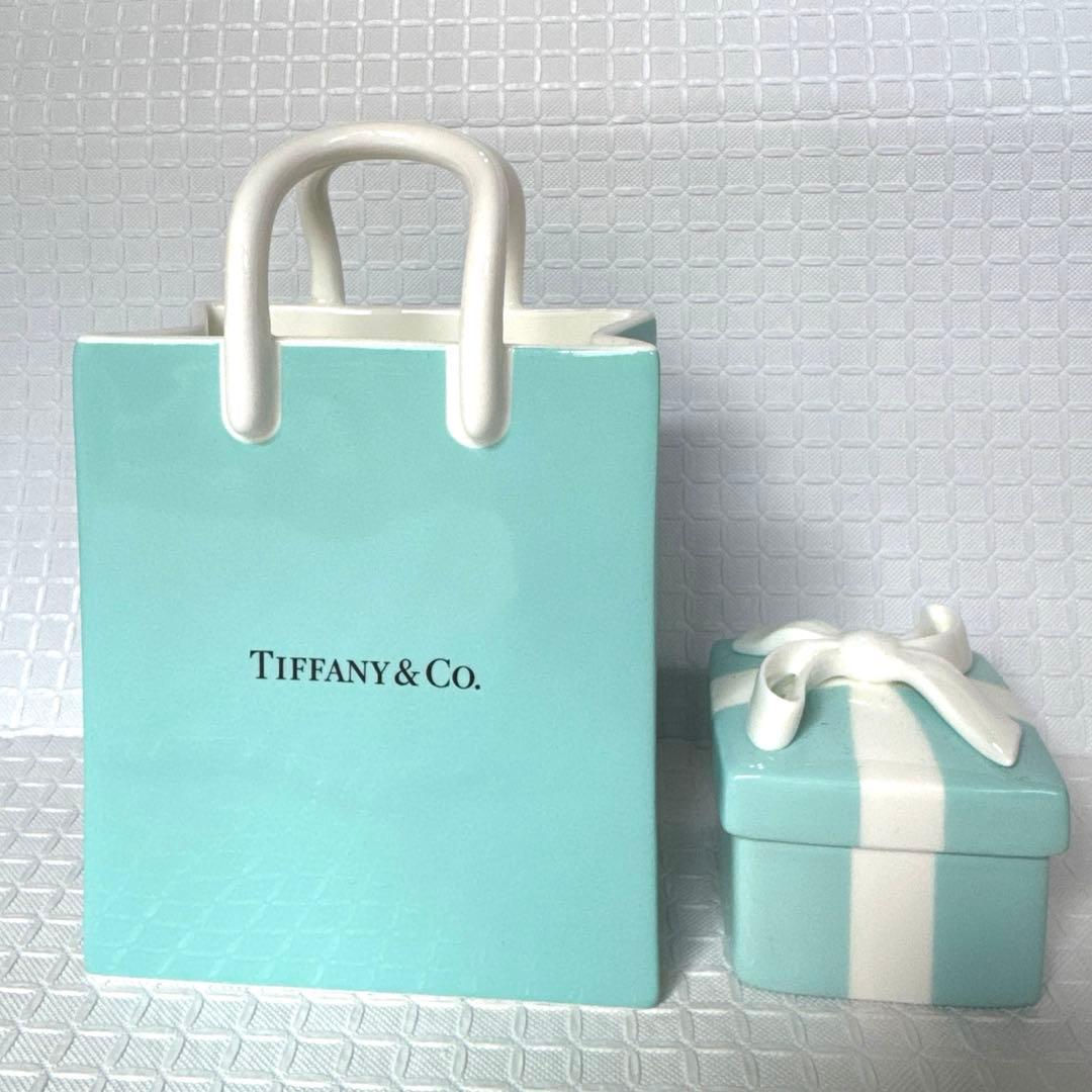 Tiffanyティファニー ショッパー型・ブルーボックス型小物入れ2点セット