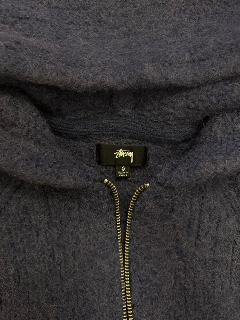 トップス STUSSY CHUNKY KNIT ZIP HOODIE