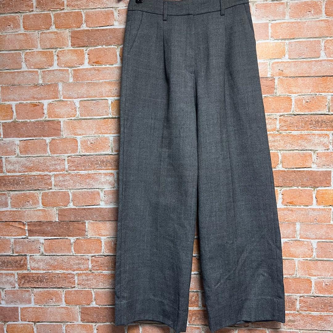 [未使用]スーツスクエア　ノーカラー　洗える　ストレッチ　パンツセットアップ　L