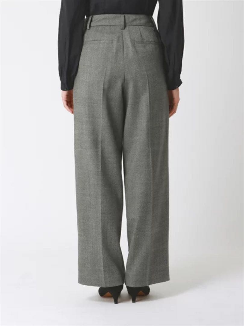 [未使用]スーツスクエア　ノーカラー　洗える　ストレッチ　パンツセットアップ　L