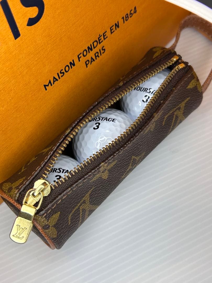 【極美品】ルイヴィトン モノグラム ポーチ ペンケース ゴルフボールケース