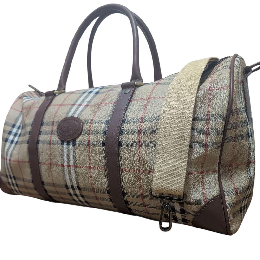 バーバリー　ボストンバッグ　ノバチェック　シャドーホース　2way PVC
