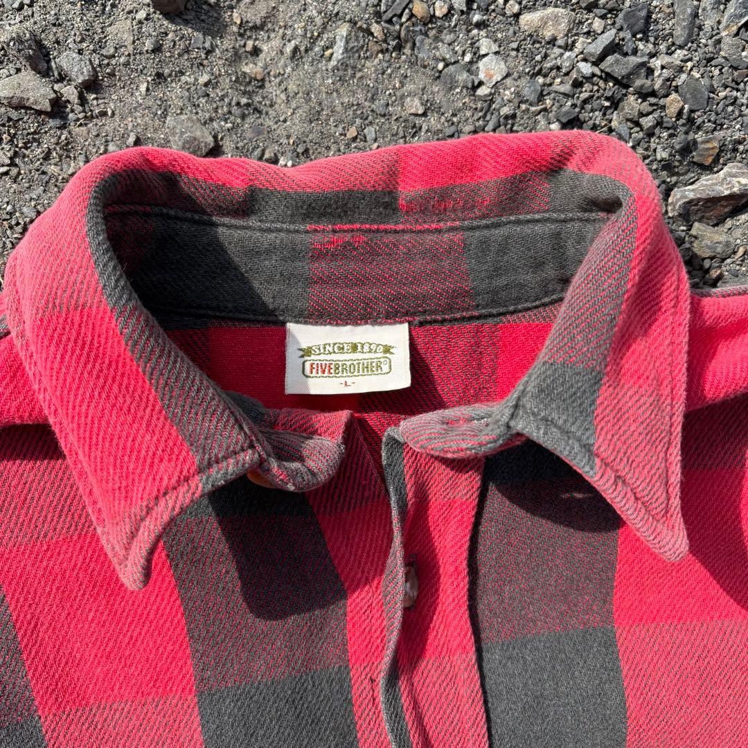 90s five brother ネルシャツ　vintage ブロックチェック