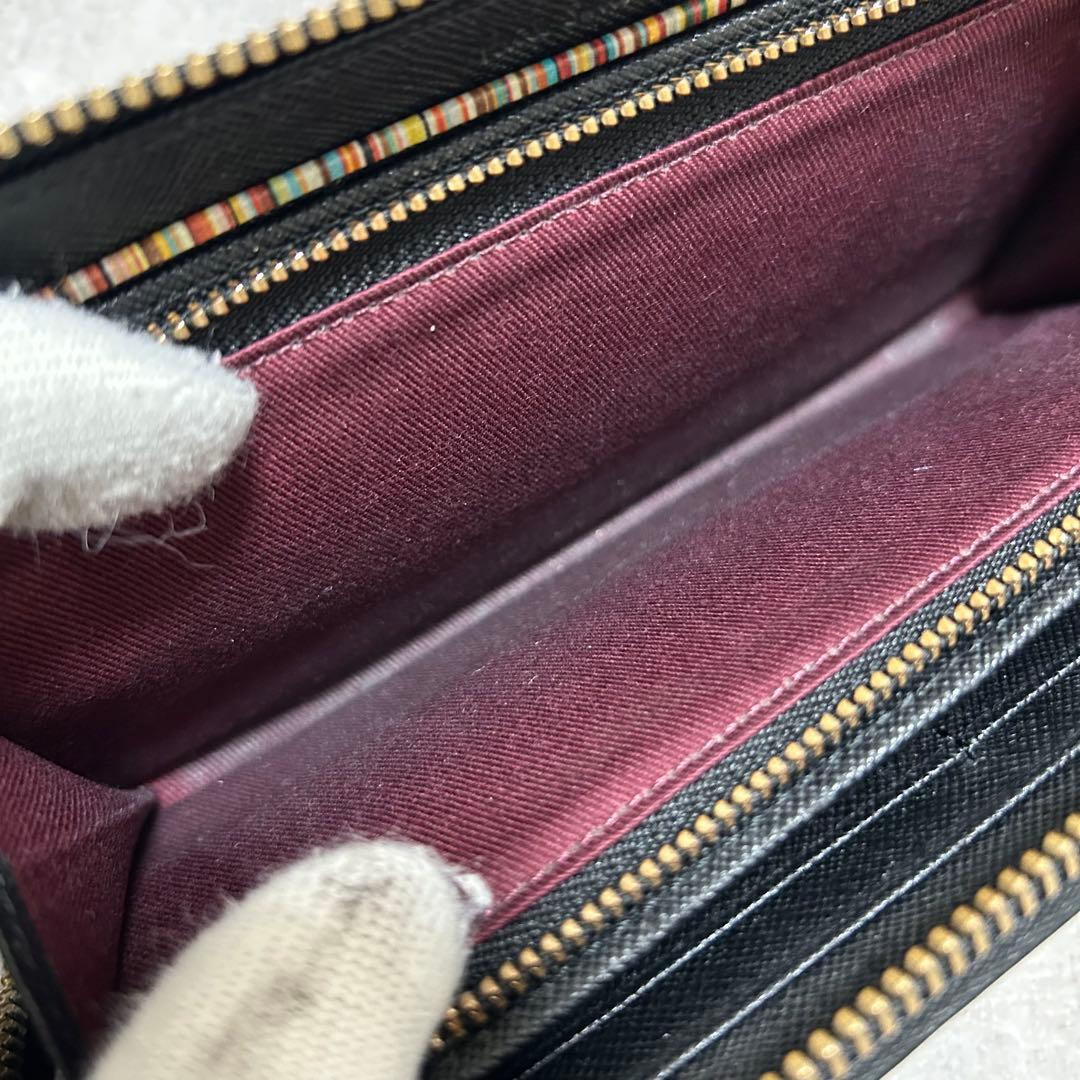 【美品✨超人気/マルチカラー】ポールスミス　ラウンドジップ　ブラック　長財布