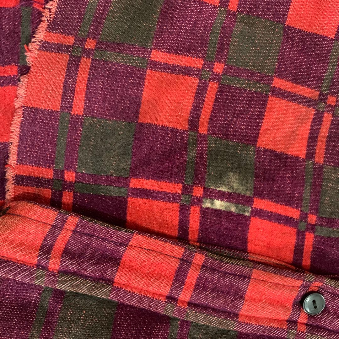 champion マチ付き　ネルシャツ　XL 80s