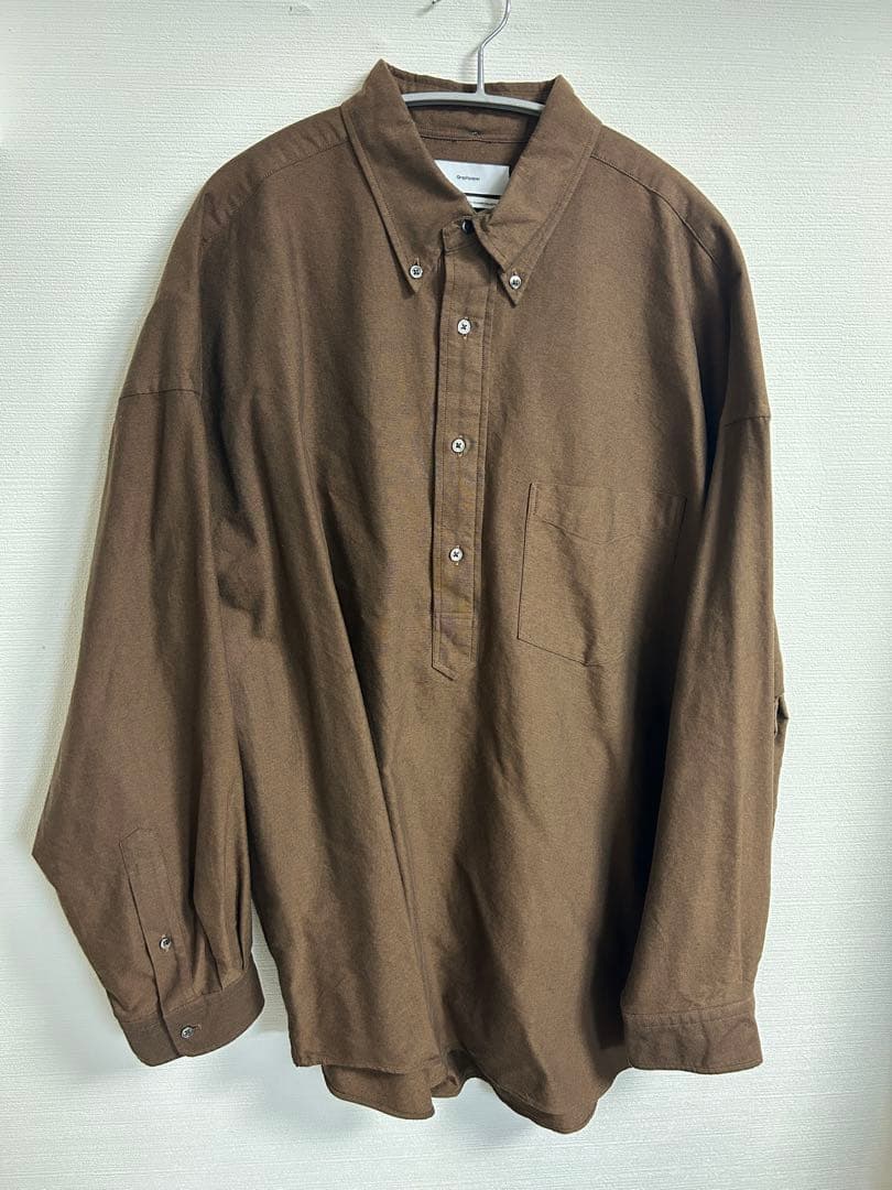 トップス Oxford L/S Oversized BD Pullover / BROWN