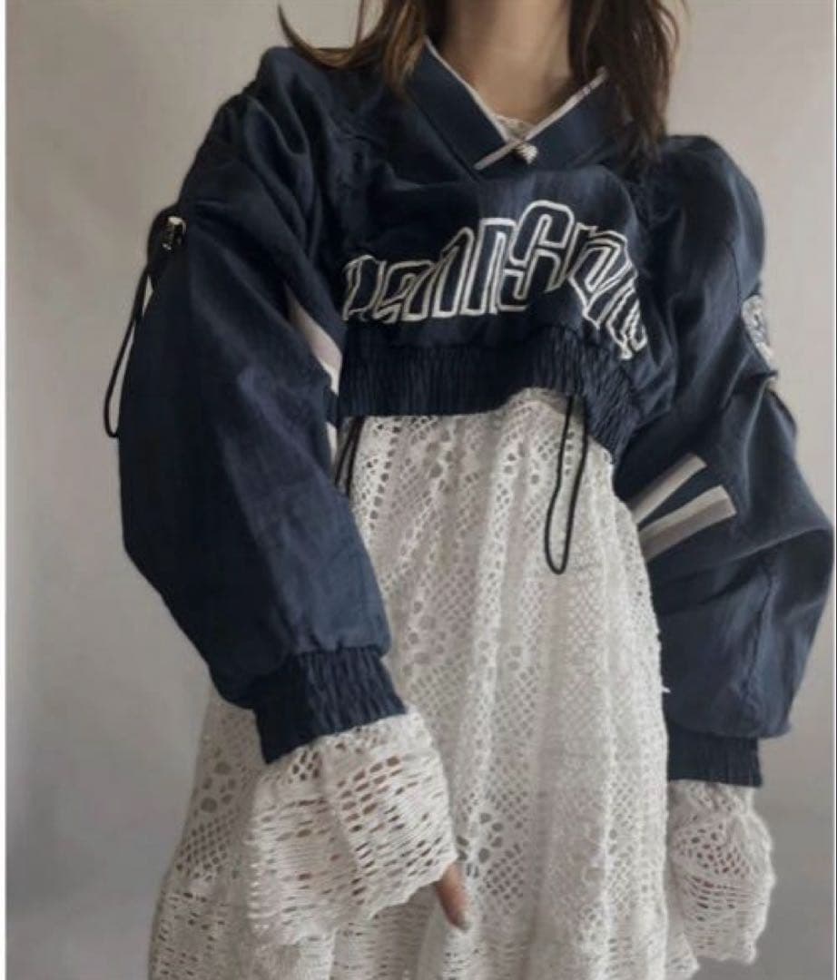 【リメイク】the tiny shop by Mori ネイビー クロップド