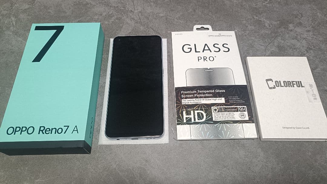 即納 SIMフリー OPPO Reno 7a ドリームブルー 美品 フィルム特典