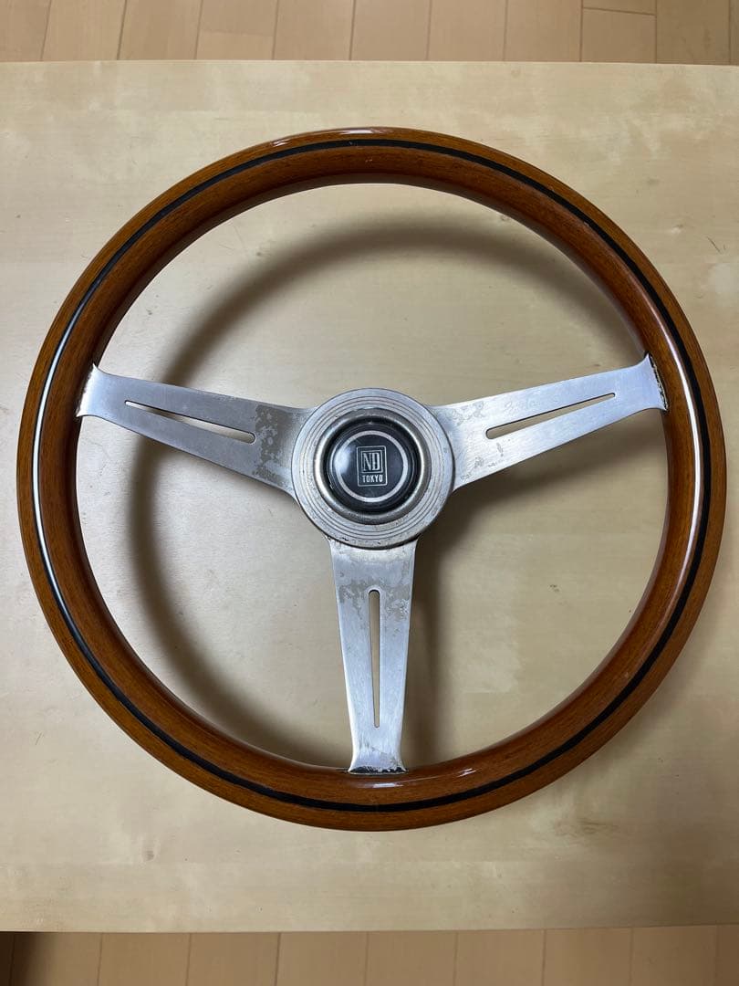 ナルディtokyoステアリング　BOSS付き ブラウン/シルバー