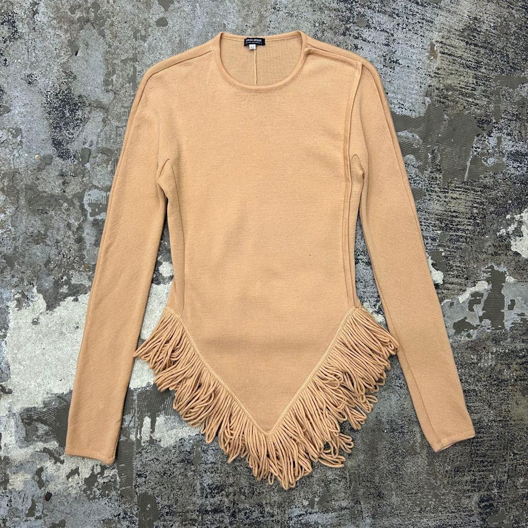 1981AW Giorgio Armani / フリンジ ニット トップ