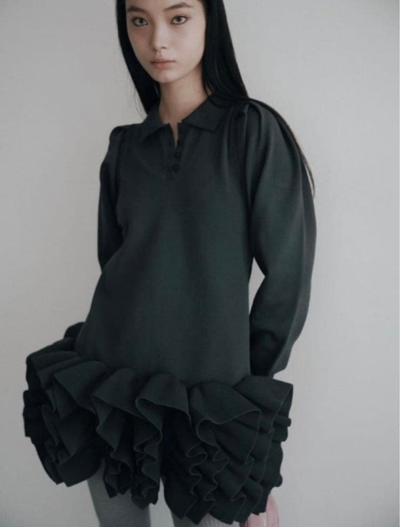 ワンピース HIAND Ruffled-Hem Polo Dress