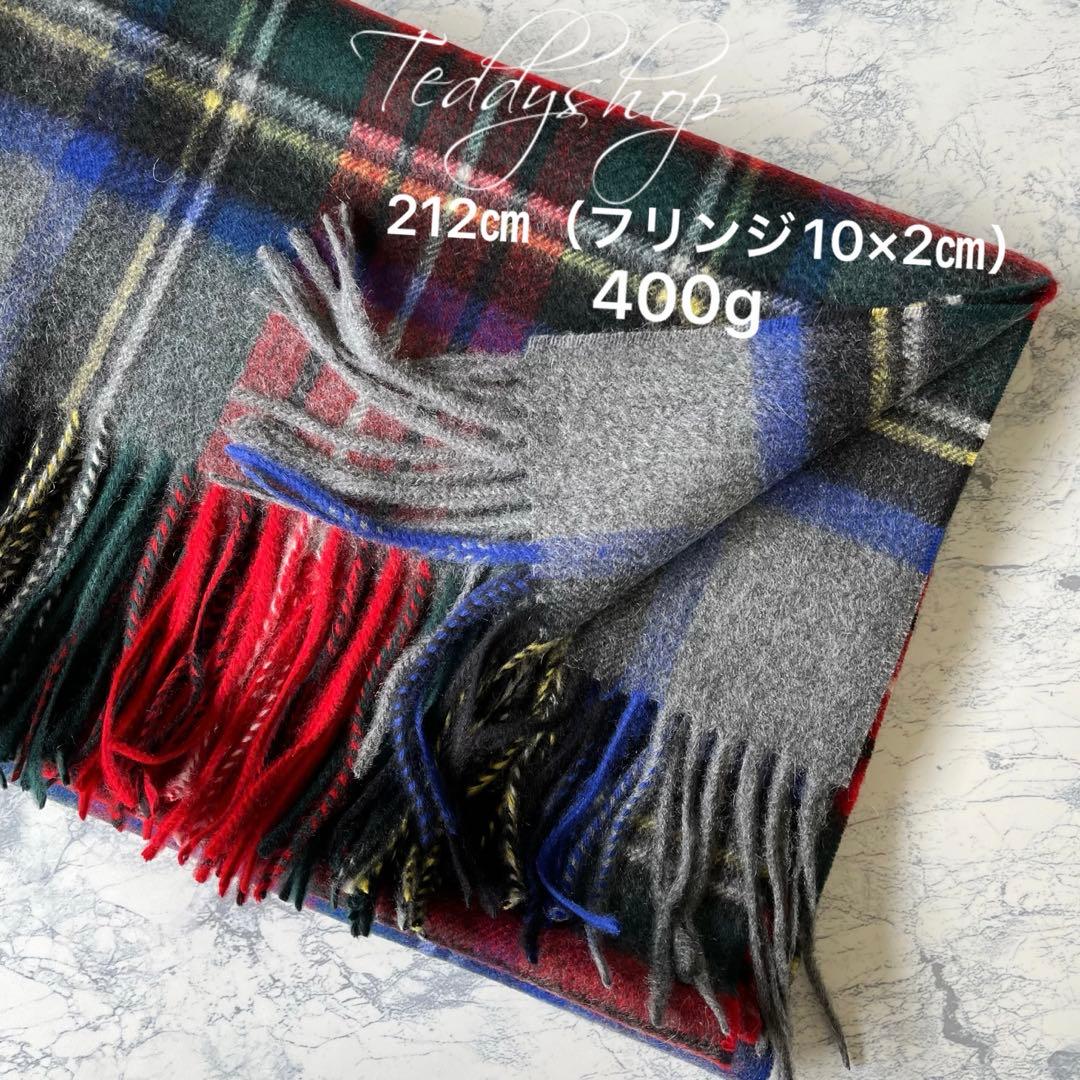 極上カシミヤ100%☆大判 ストール☆ グレーチェック