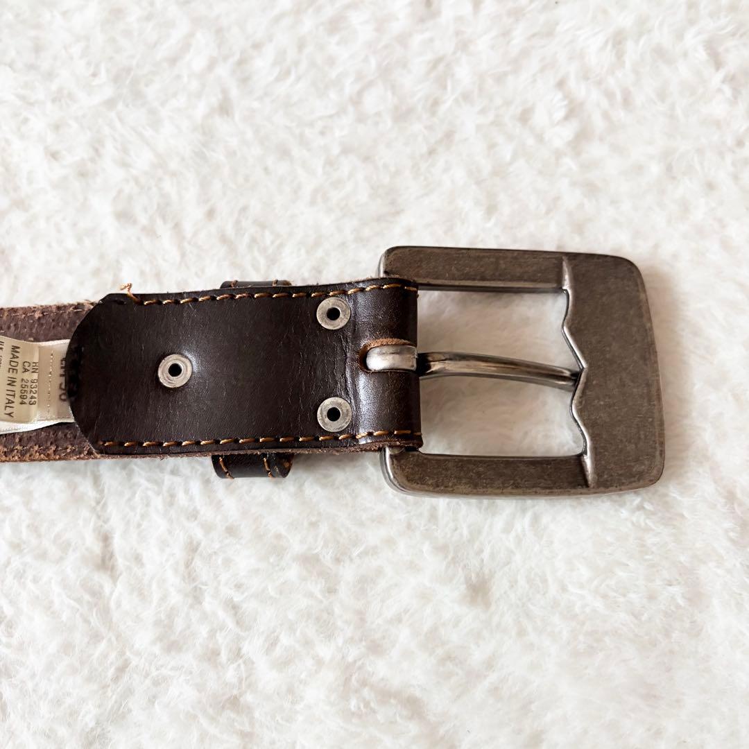 5839 【希少】 ディーゼル DIESEL スタッズベルト ブラウン Y2K