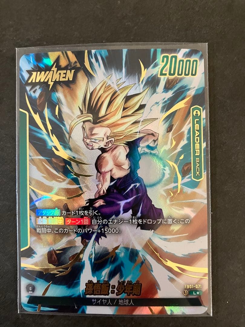 孫悟飯：少年期 リーダーカード 15000/20000