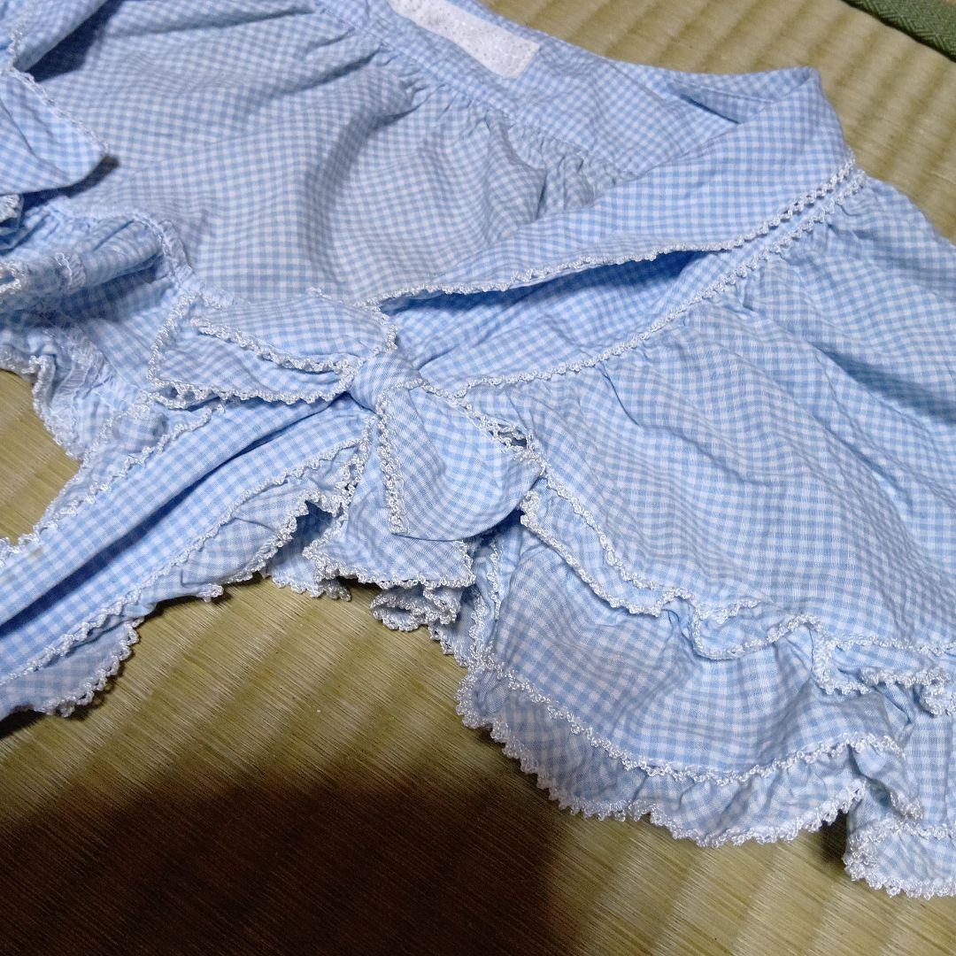 訳あり　カネコイサオ　ギンガムチェック吊りスカート・ケープ