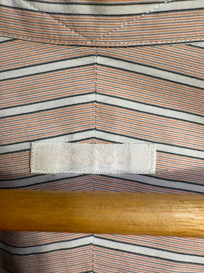 【COMOLI コモリ】ストライプシャツ サイズ4 美品 ピンクベージュ