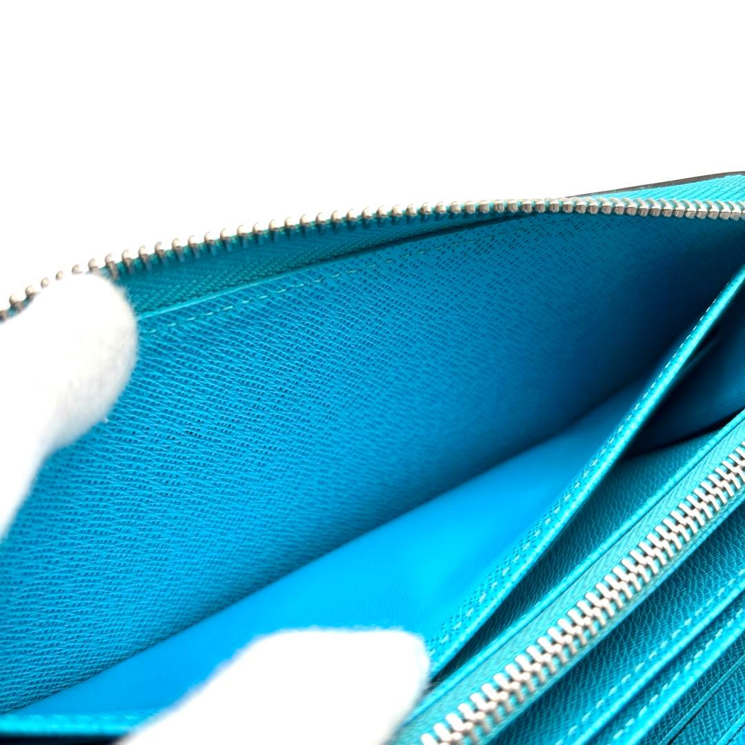 美品・RFIDモデル ルイヴィトン エピ ジッピーウォレット ターコイズブルー