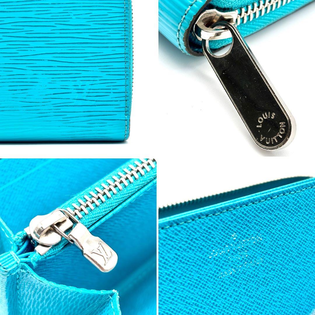 美品・RFIDモデル ルイヴィトン エピ ジッピーウォレット ターコイズブルー