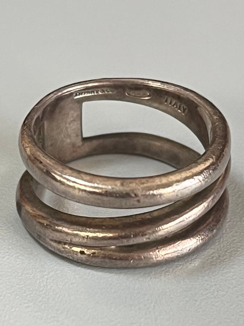 名作★ティファニー ダイアゴナル リング ヴィンテージ シルバー925 13号