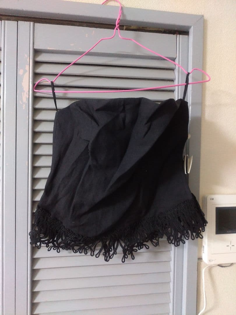 新品★VALENTINO MISS Vヴァレンティノ★リネンベアトップ黒ブラック