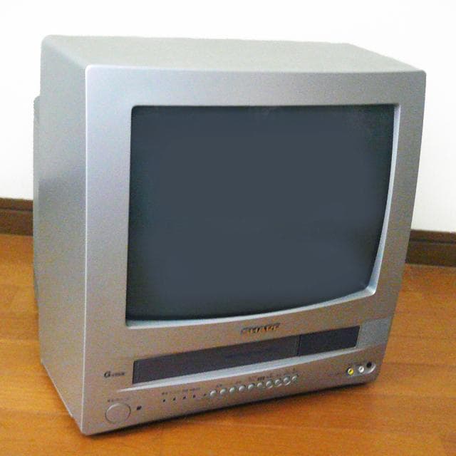 カラーテレビ テレビデオ ブラウン管 シャープ 14型 リモコン (V13)