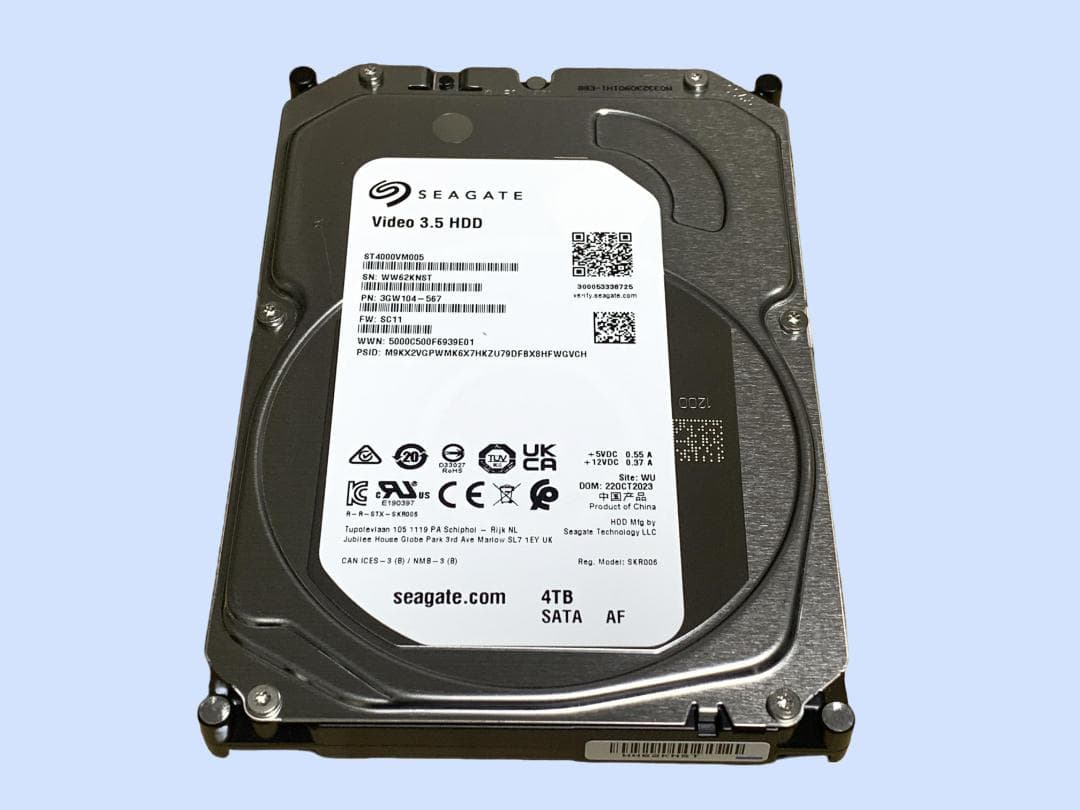 外付けハードディスク・ドライブ M9821 SEAGATE ST4000VM005 HDD 4TB 3.5