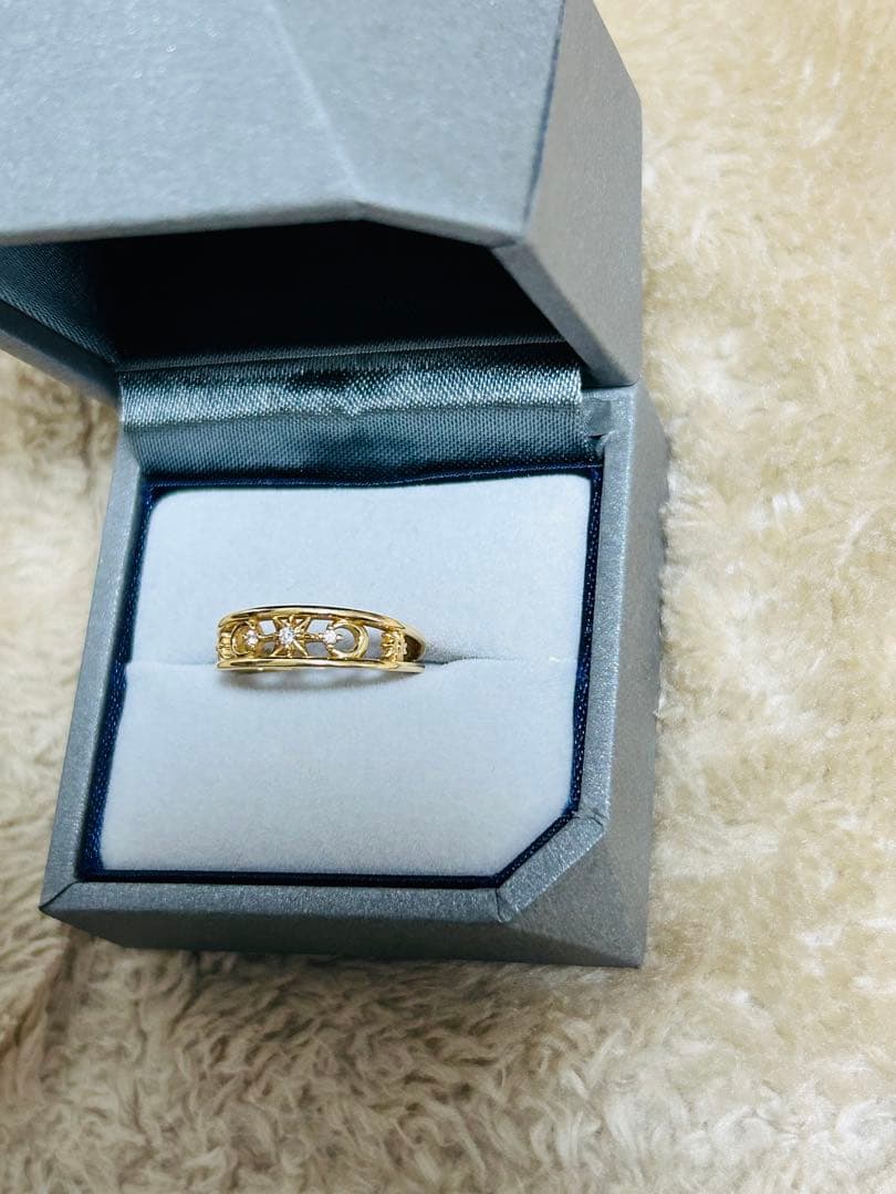 スタージュエリー K18 ダイヤ リング　MOON & SUN ピンキーリング