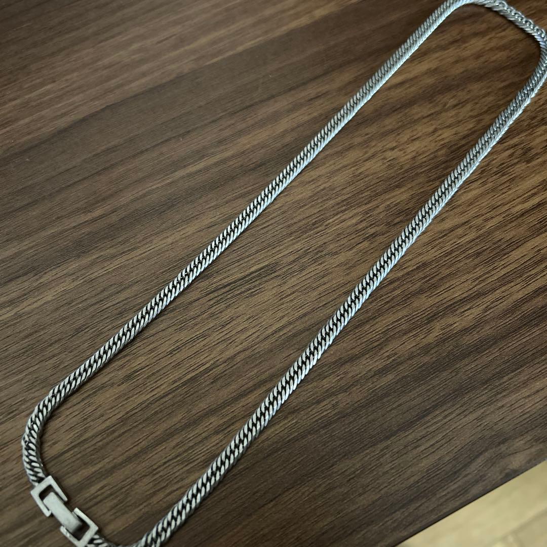 シルバー925 8面トリプルチェーンネックレス 約50cm