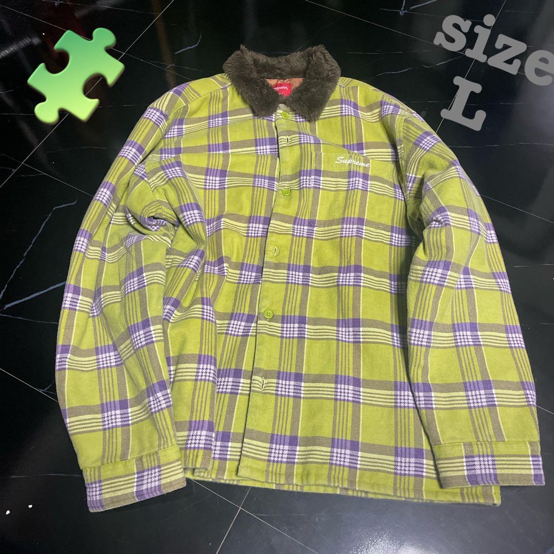 トップス Supreme Faux Fur Collar Flannel Shirt
