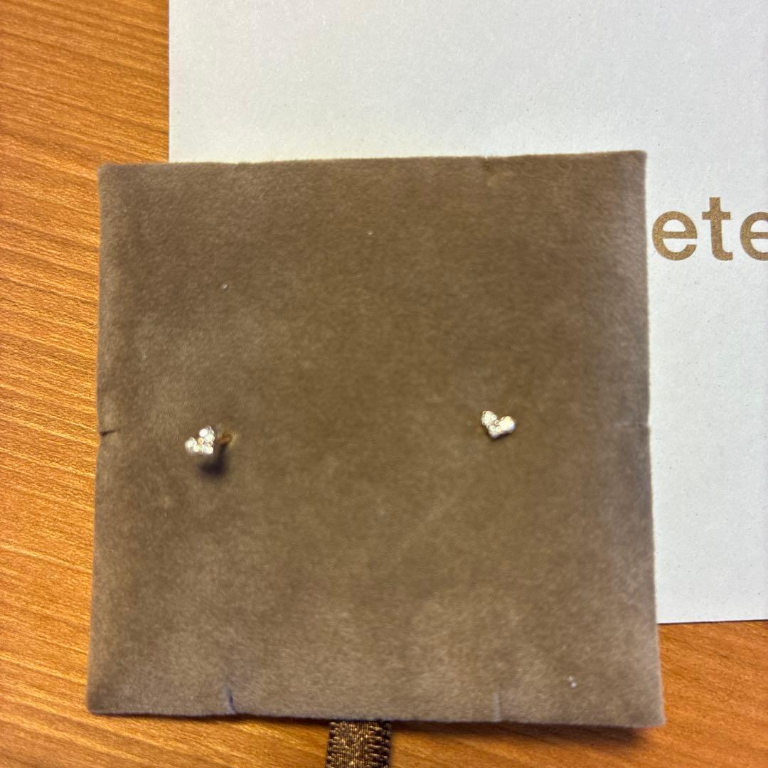 ete ハート型ピアス　ダイヤモンド　18金