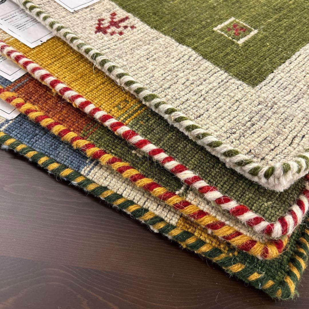 新品☆インドギャべ チェアマット 座布団 40×40cm 4枚組 ミニギャベ