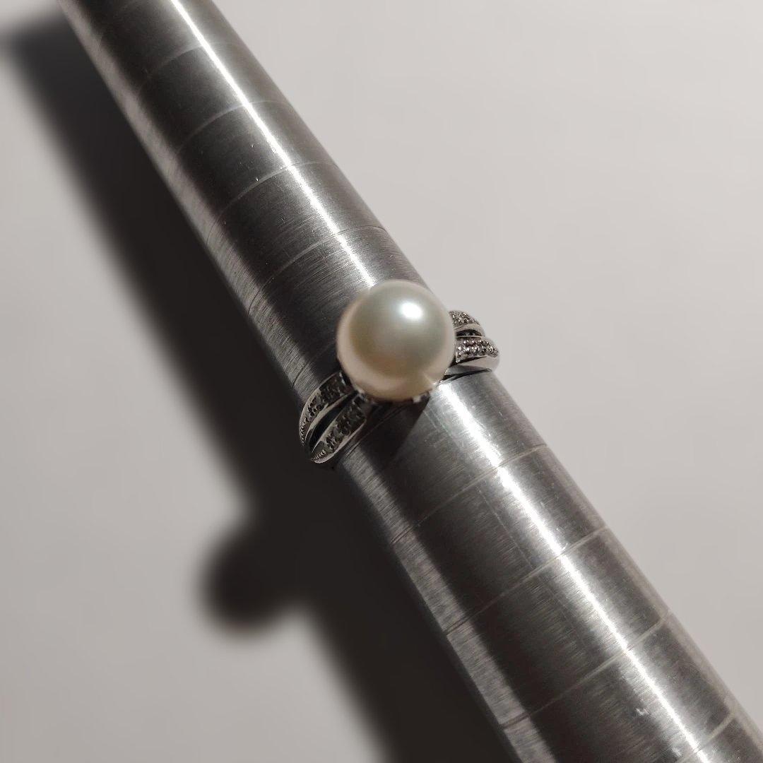 プラチナリング　アコヤパールリング