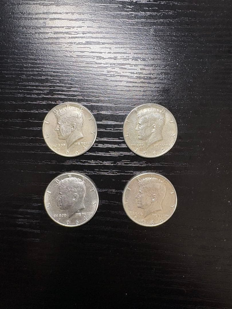 ケネディ　1964年製　4枚　ハーフダラー　銀貨