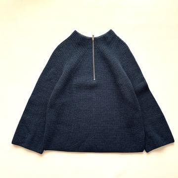 極美品　バトナー ニットプルオーバー ハーフジップ SHARE PARK 紺